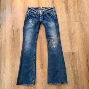 1206 Big Star sweet ultra low rise flare jeans 26R (28x30.5) western rodeo